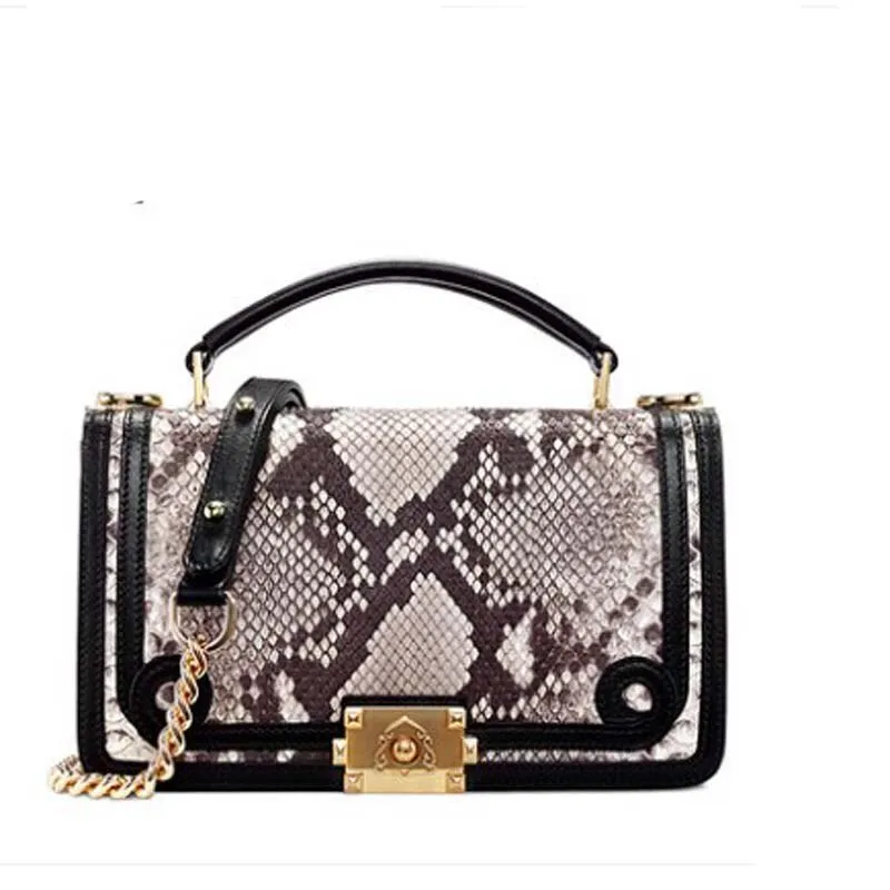 Luxury gete new  Python skin  Female bag  little fragrance women chain package