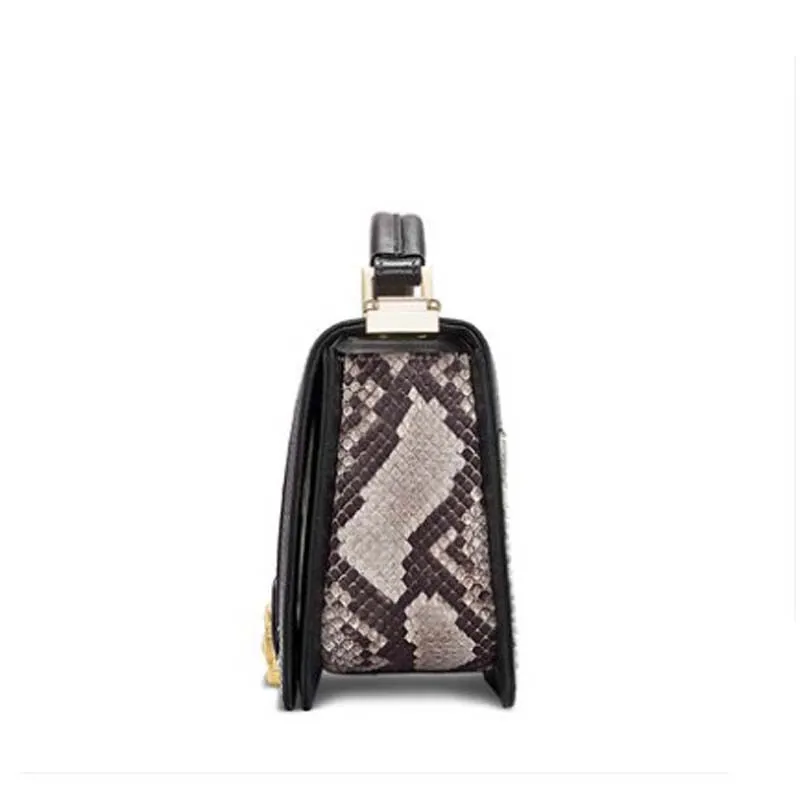 Luxury gete new  Python skin  Female bag  little fragrance women chain package