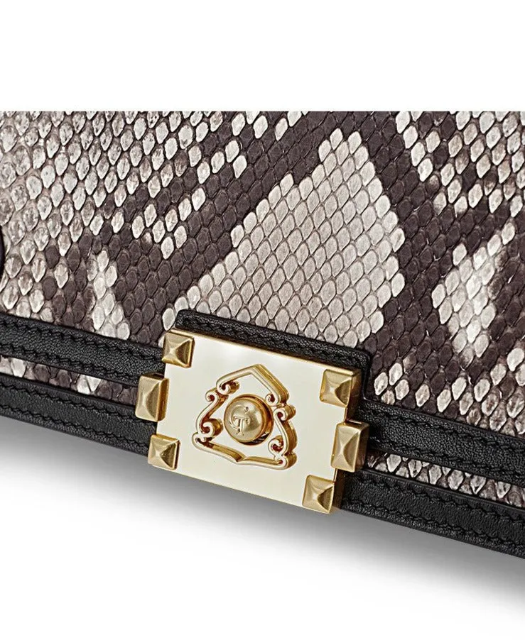 Luxury gete new  Python skin  Female bag  little fragrance women chain package