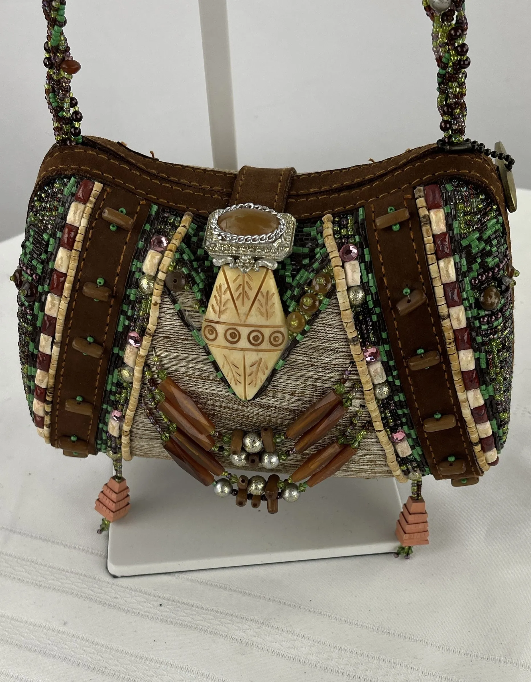 Mary Frances Women's Native American Theme Shoulder Bag Purse W/Charms