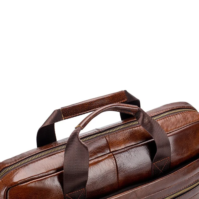 Men's Business Large Capacity Leather Briefcase