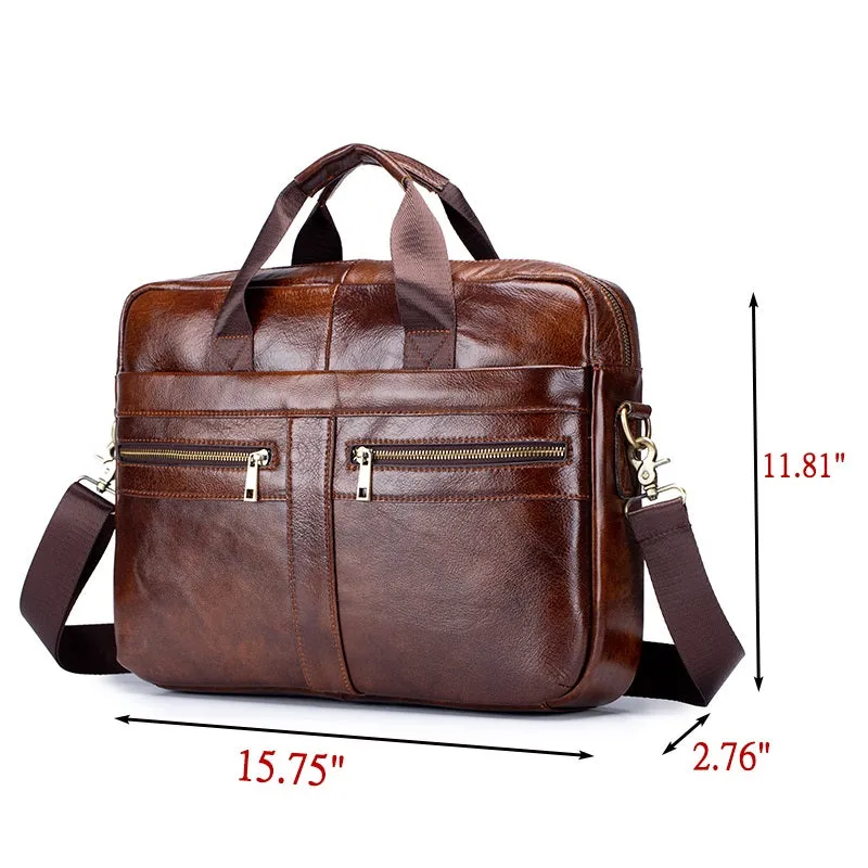 Men's Business Large Capacity Leather Briefcase