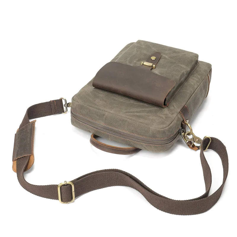 Men's Retro Leather Washed Patchwork Bag 23490036X