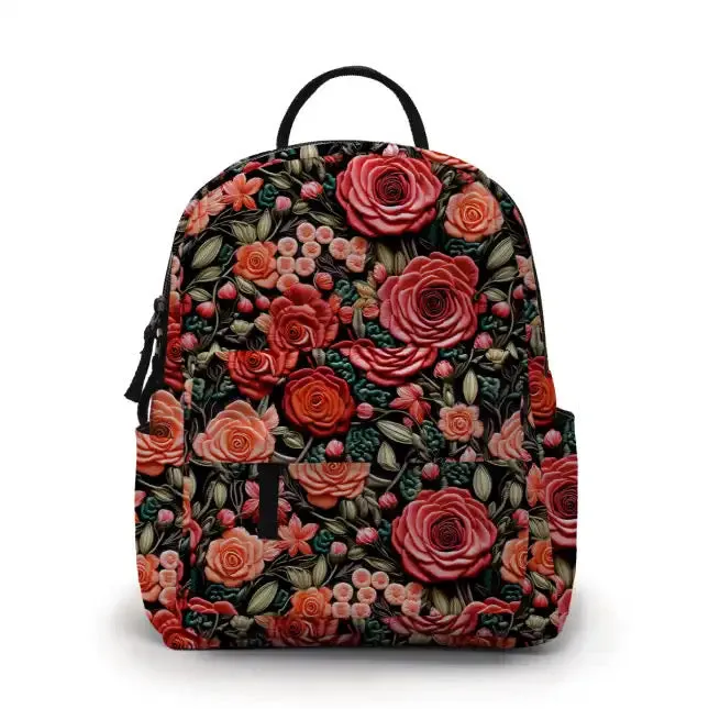 Mini Backpack - Embroidery Rose Floral