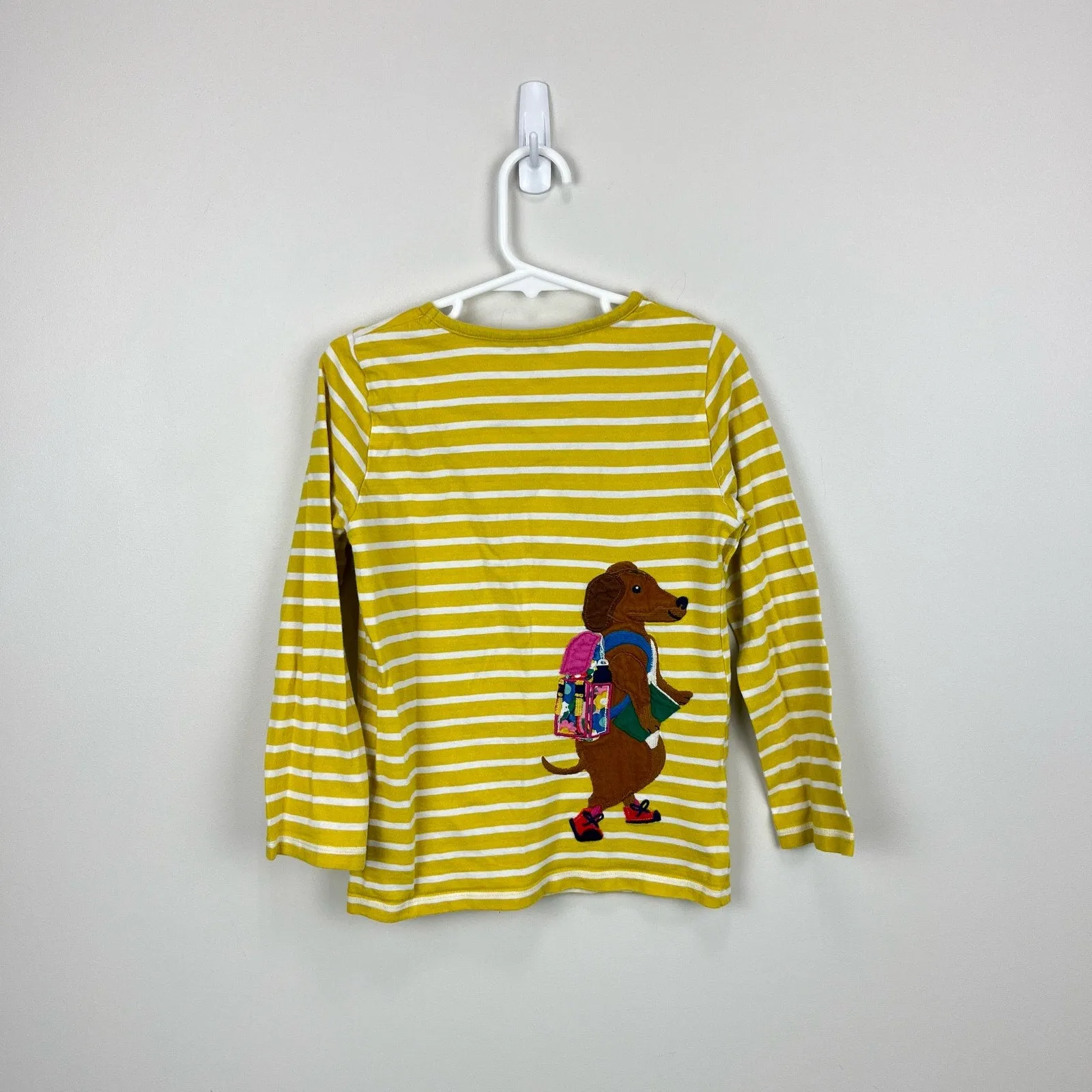 Mini Boden Front & Back T-shirt Yellow Ivory Animals 6-7