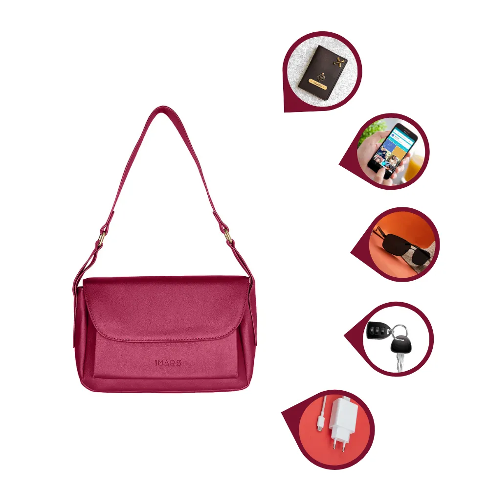 Modern Maroon Shoulder Bag Perfect For Women & Girls