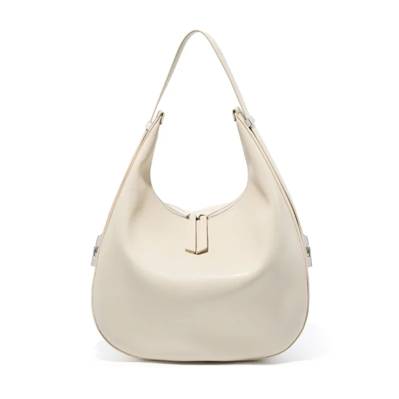 Monica Leather Large Crescent Shoulder Bag