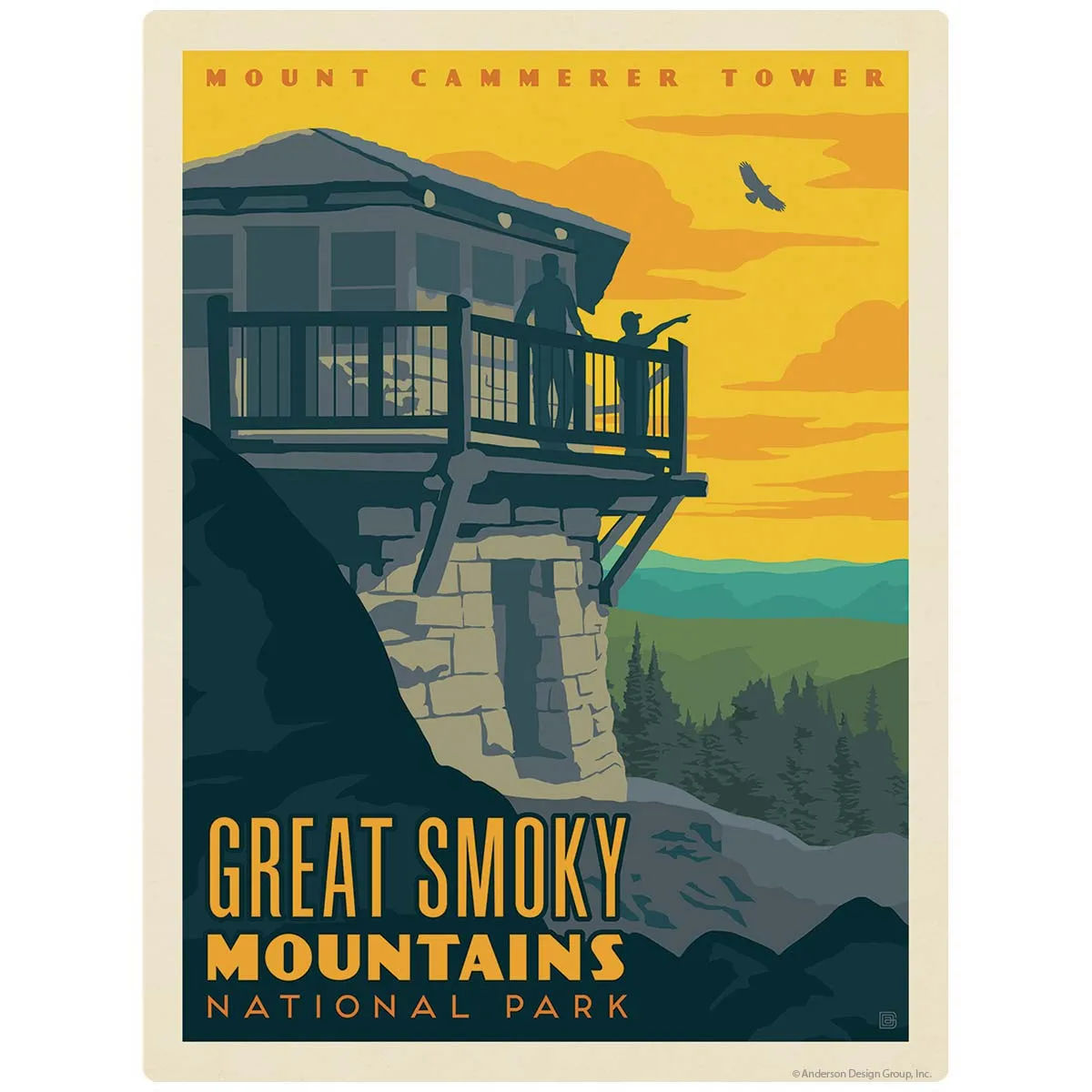 Mount Cammerer Tower Vinyl Sticker Smoky Mtns National Park