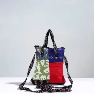 Multicolor - Handmade Quilted Cotton Patchwork Sling Bag 14