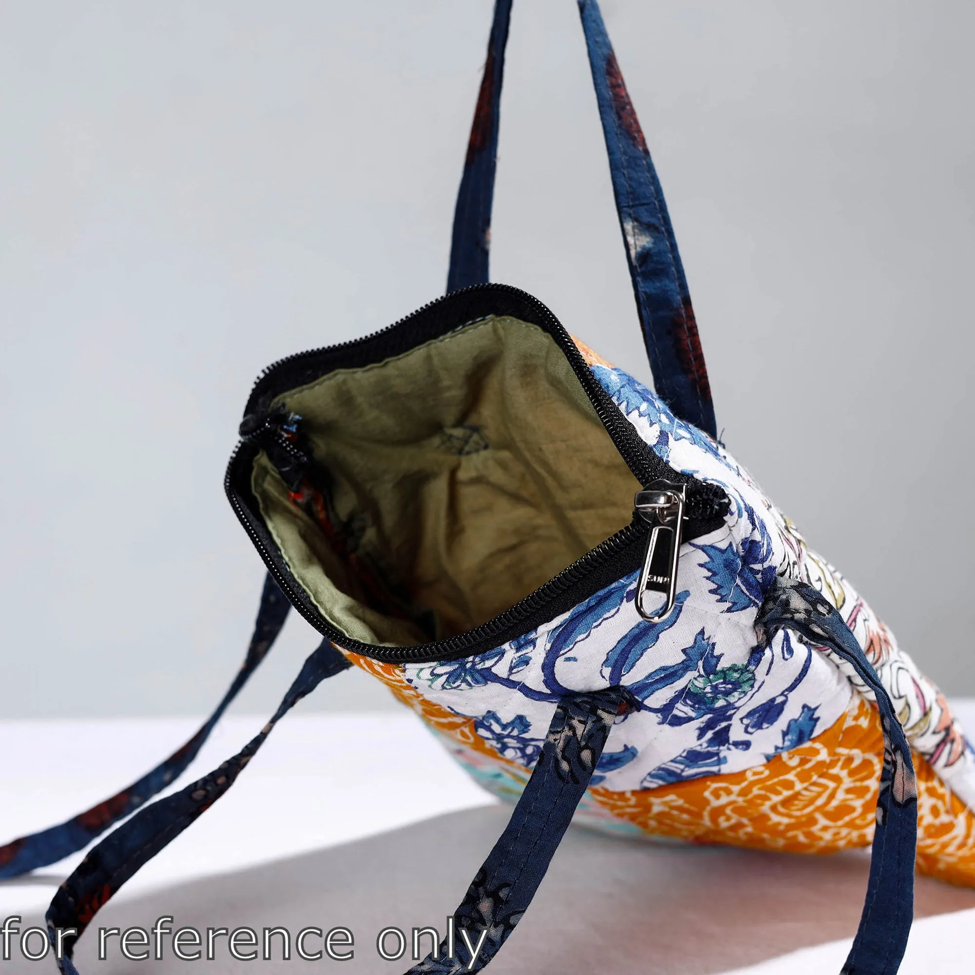 Multicolor - Handmade Quilted Cotton Patchwork Sling Bag 14