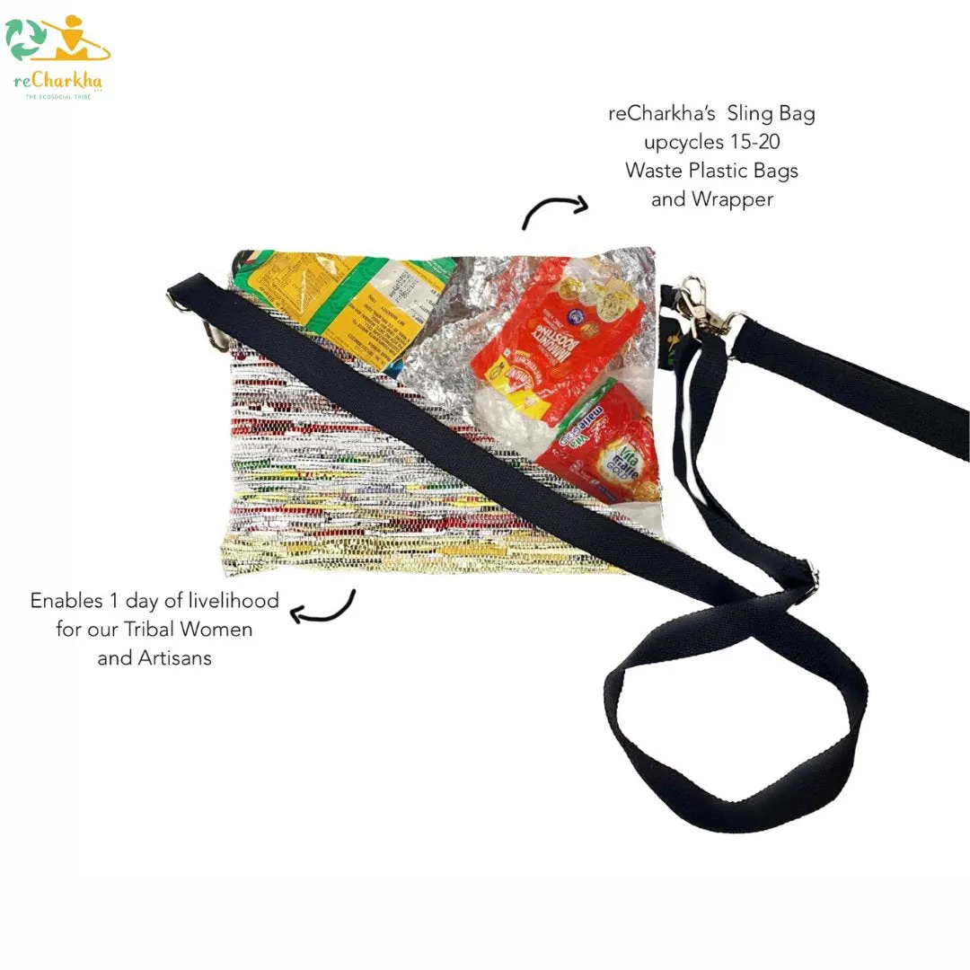 Multicolored Upcycled Handwoven Sling Bag (SI0125-004) PS_W