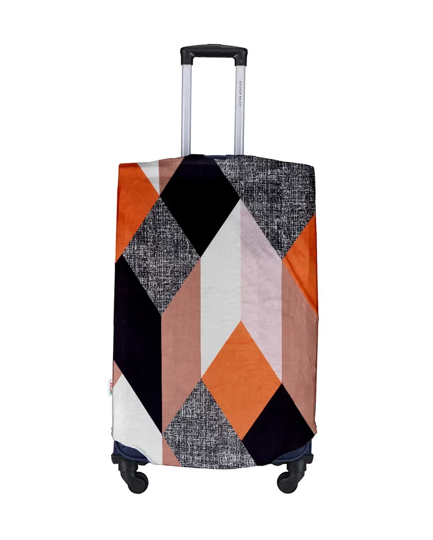 ONLY LUGGAGE COVER | Orange Polyester Stretchable Printed Protective Luggage Bag Cover