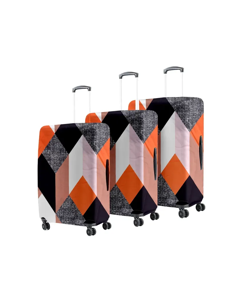 ONLY LUGGAGE COVER | Orange Polyester Stretchable Printed Protective Luggage Bag Cover