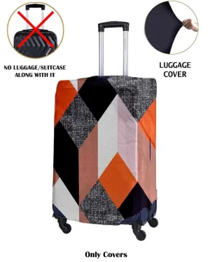 ONLY LUGGAGE COVER | Orange Polyester Stretchable Printed Protective Luggage Bag Cover