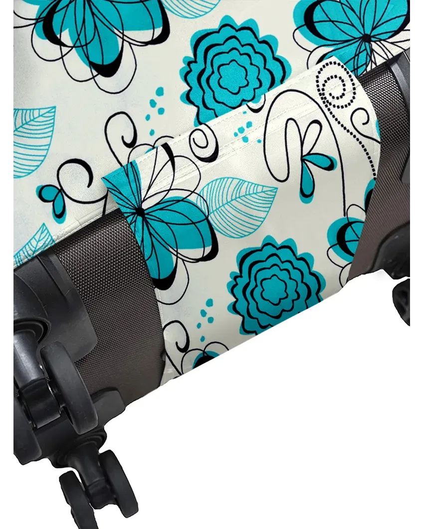 ONLY LUGGAGE COVER | Turquoise Polyester Stretchable Printed Protective Luggage Bag Cover