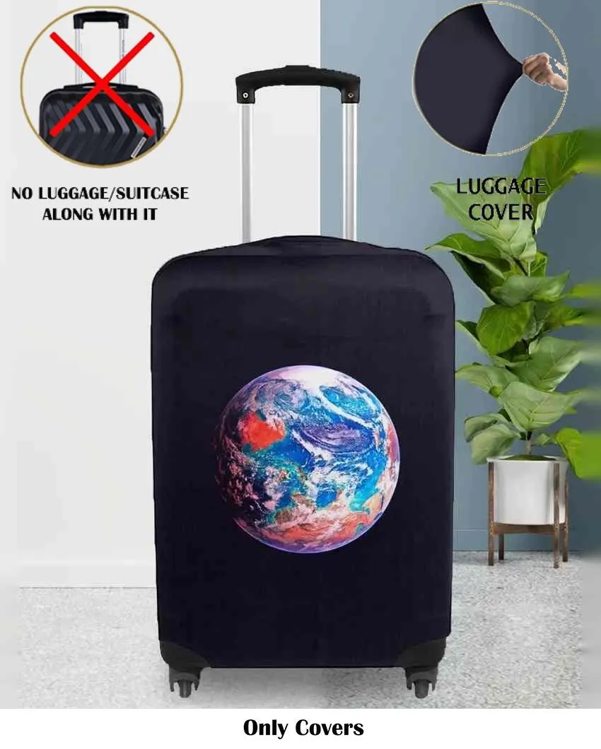 ONLY LUGGAGE COVER | Versatile Black Polyester Stretchable Printed Protective Luggage Bag Cover