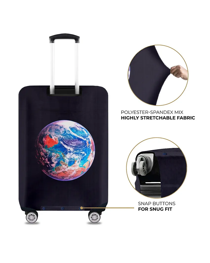 ONLY LUGGAGE COVER | Versatile Black Polyester Stretchable Printed Protective Luggage Bag Cover