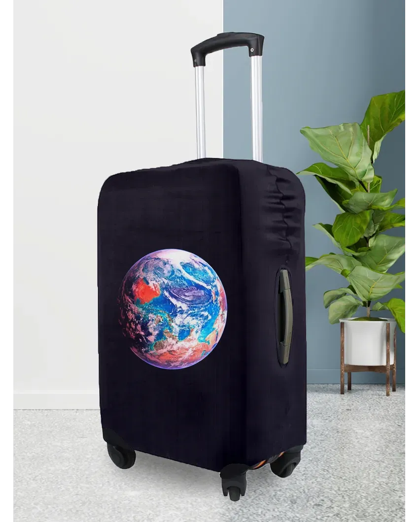 ONLY LUGGAGE COVER | Versatile Black Polyester Stretchable Printed Protective Luggage Bag Cover