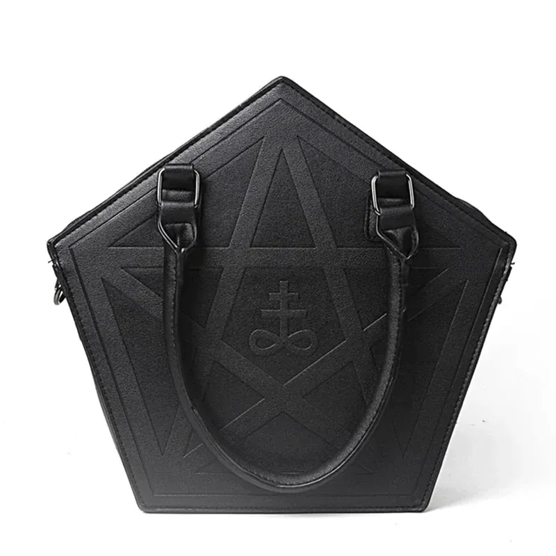 Pentagram Punk Darkness Gothic Soft Leather High Quality Chain Bag