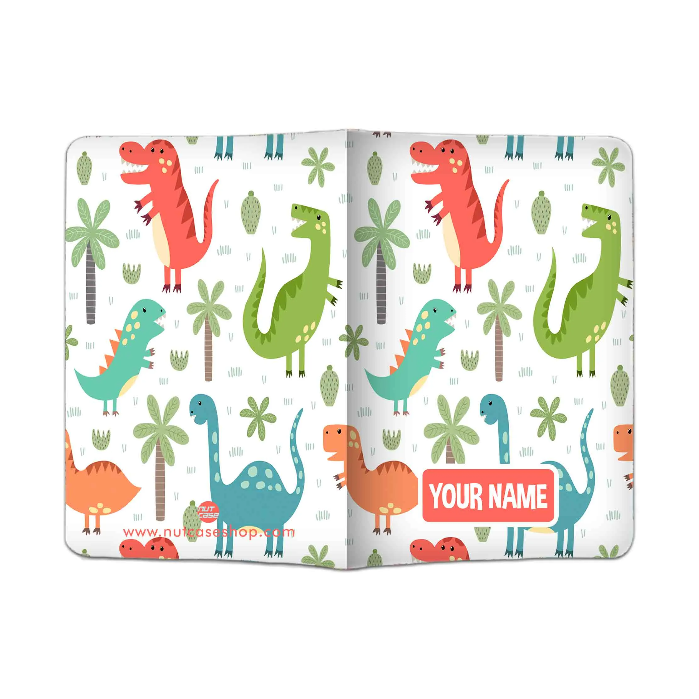 Personalized Kids Design Passport Cover Luggage Tag Set -Dinosaurs