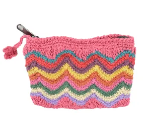 Pink Cotton Thread Coin Purse.