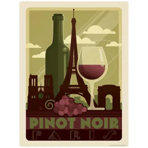 Pinot Noir Paris France Eiffel Tower Vinyl Sticker