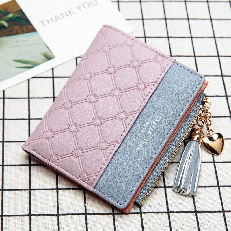 PU Zipper soft colours Coin Purse wallet