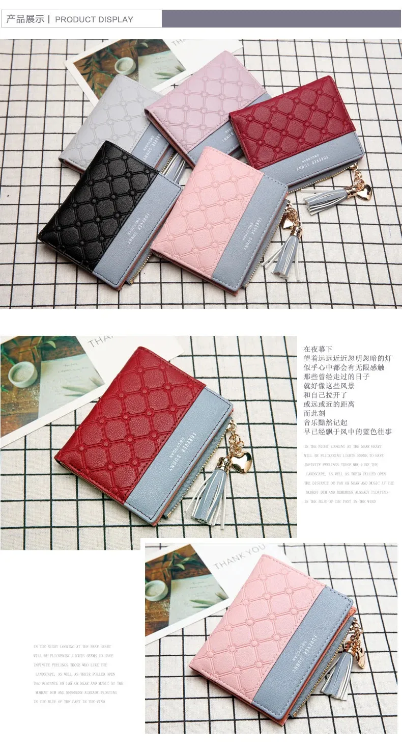 PU Zipper soft colours Coin Purse wallet