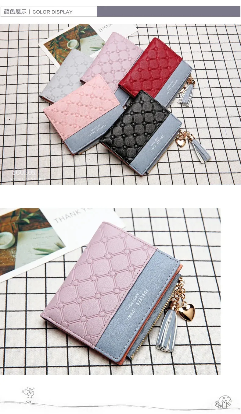 PU Zipper soft colours Coin Purse wallet