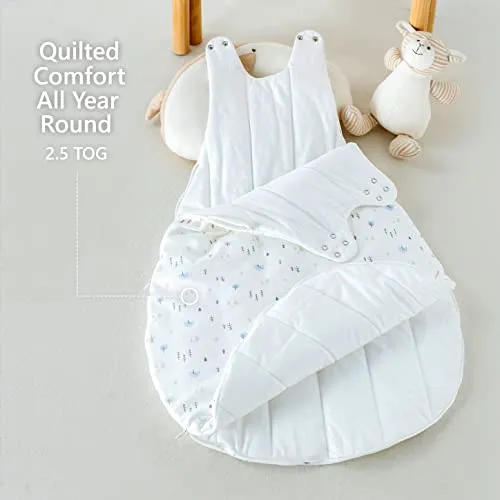 Quilted Cotton Sleep Sack 2.5 Tog Warm Winter Sleeping Bag Baby 6 to 12 Months