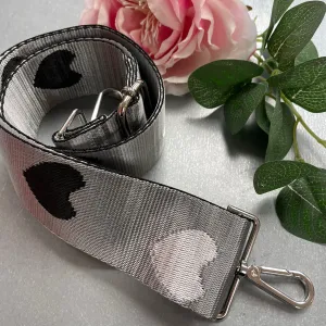 Replaceable Handbag Strap - Grey Heart