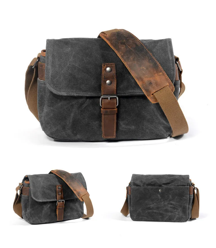 Retro Camera Waxed Canvas Shoulder Bags