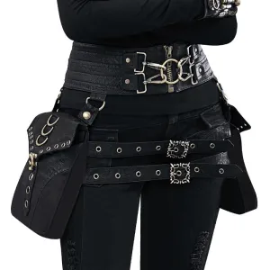 Retro Gothic Vintage Motorcycle Bag Steampunk Waist Leg Bags