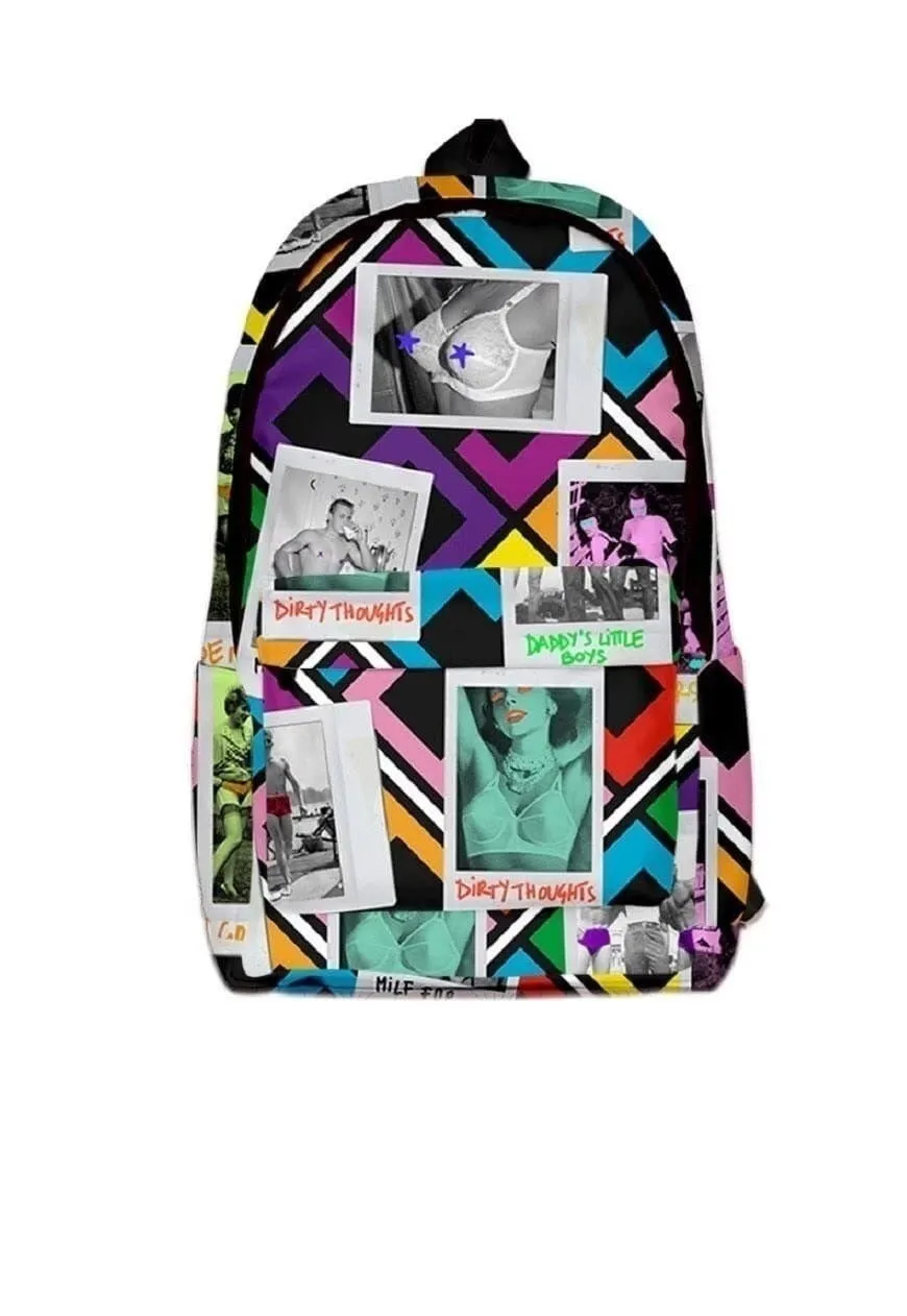 Retro Hollywood backpack grunge festival 69 rucksack rainbow