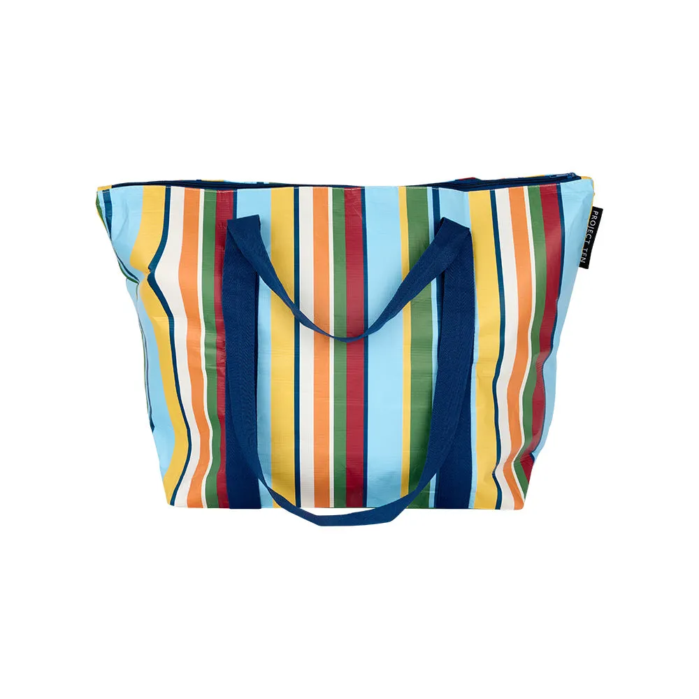 Retro Stripe Zip Medium Tote