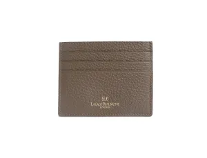 Single Card Holder Soft Grainy Print Calf Leather - Taupe