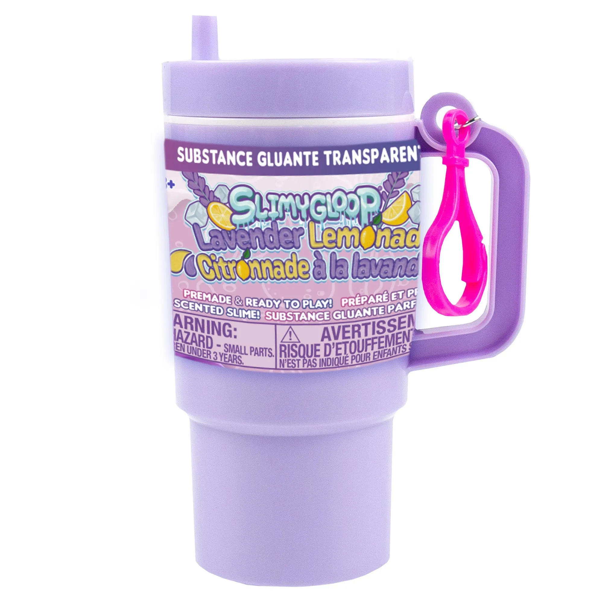 Slimygloop Tumbler Key Chain, Lavender/Lemonade