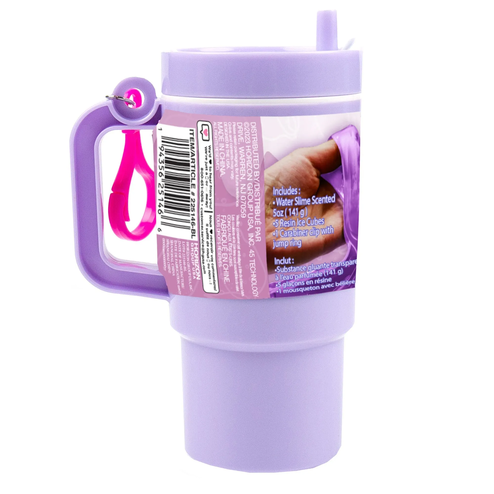 Slimygloop Tumbler Key Chain, Lavender/Lemonade