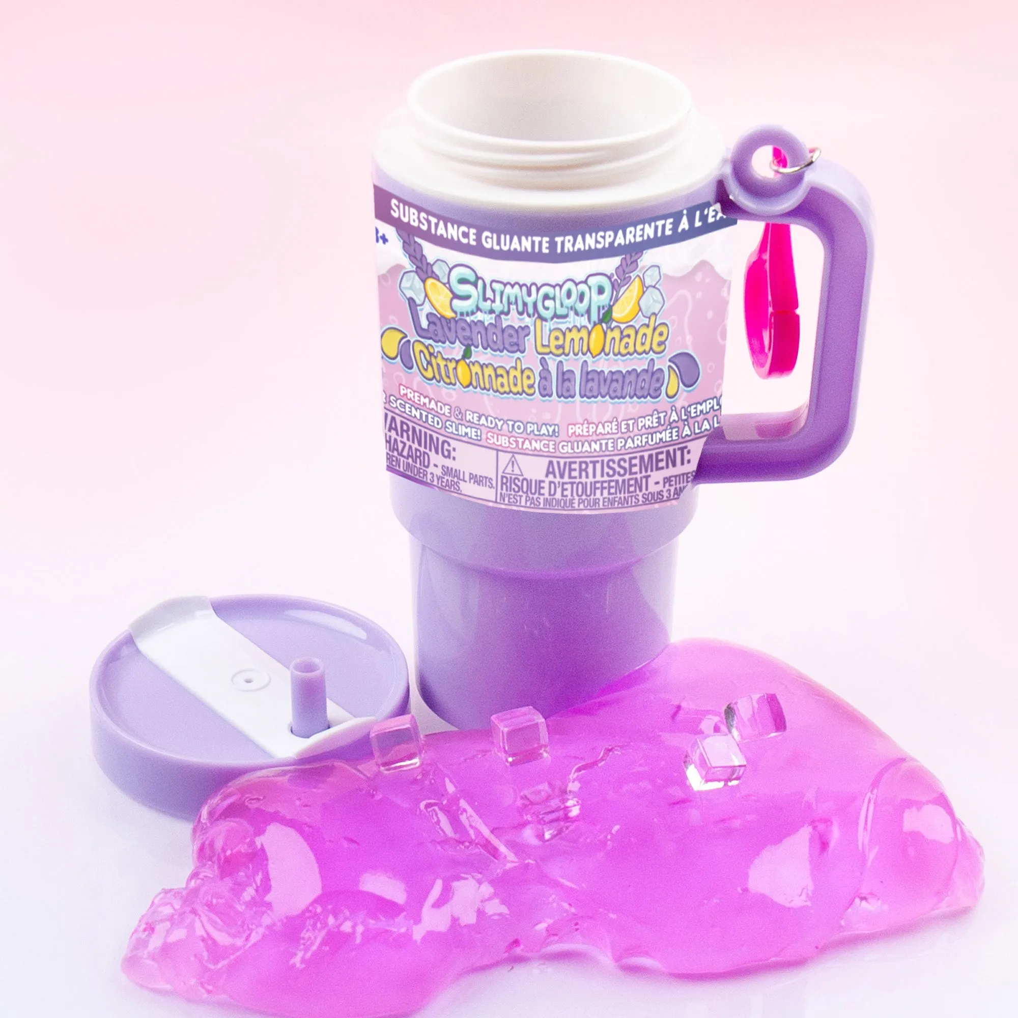 Slimygloop Tumbler Key Chain, Lavender/Lemonade