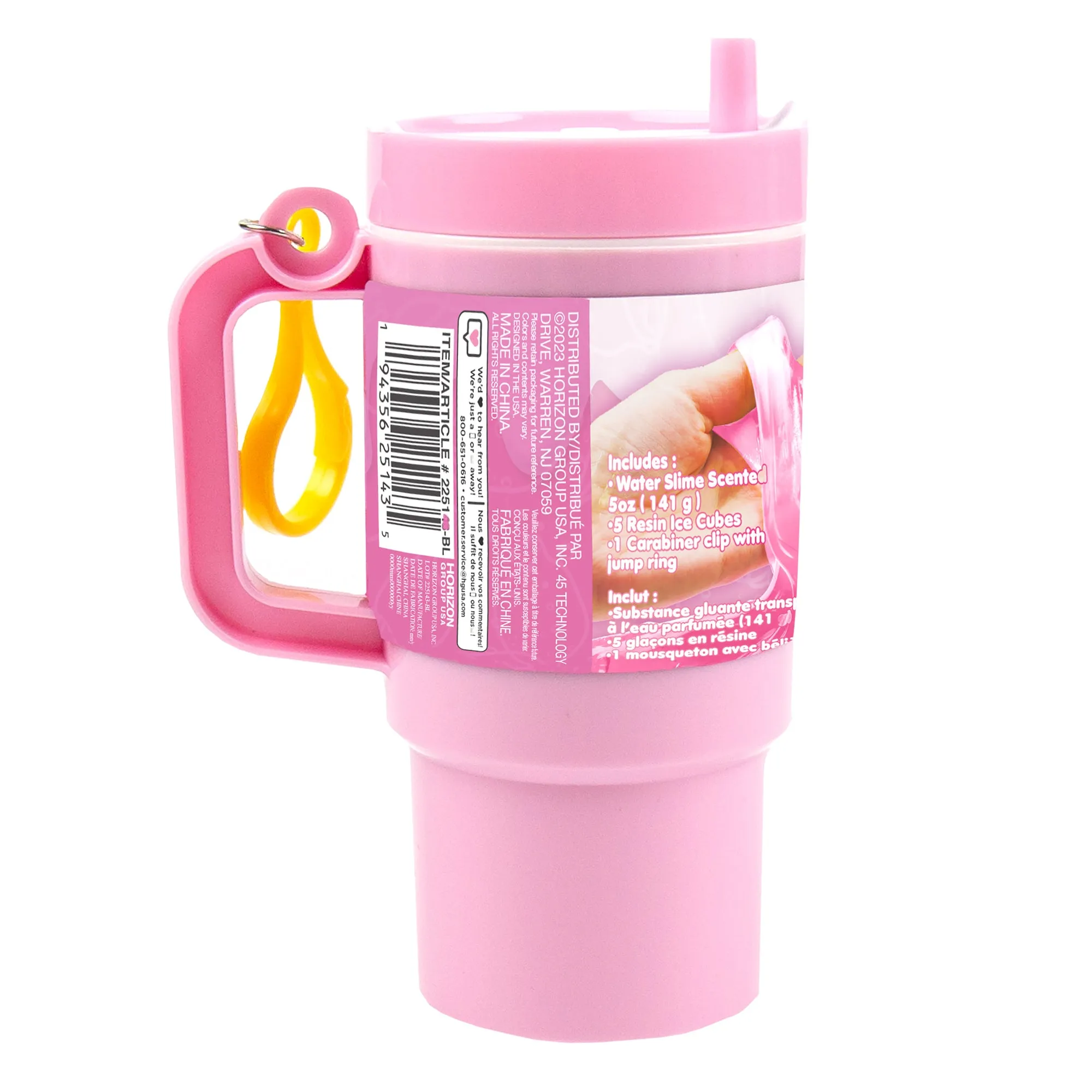 Slimygloop Tumbler Key Chain, Strawberry/Lemonade