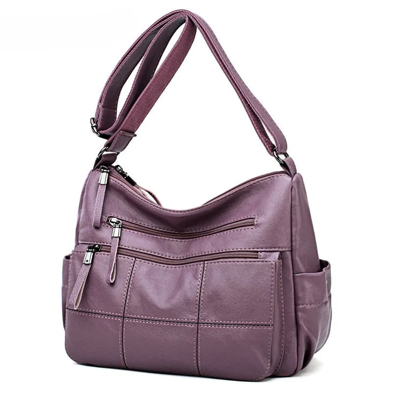 Soft Leather Designer Crossbody Shoulder Tote Bag