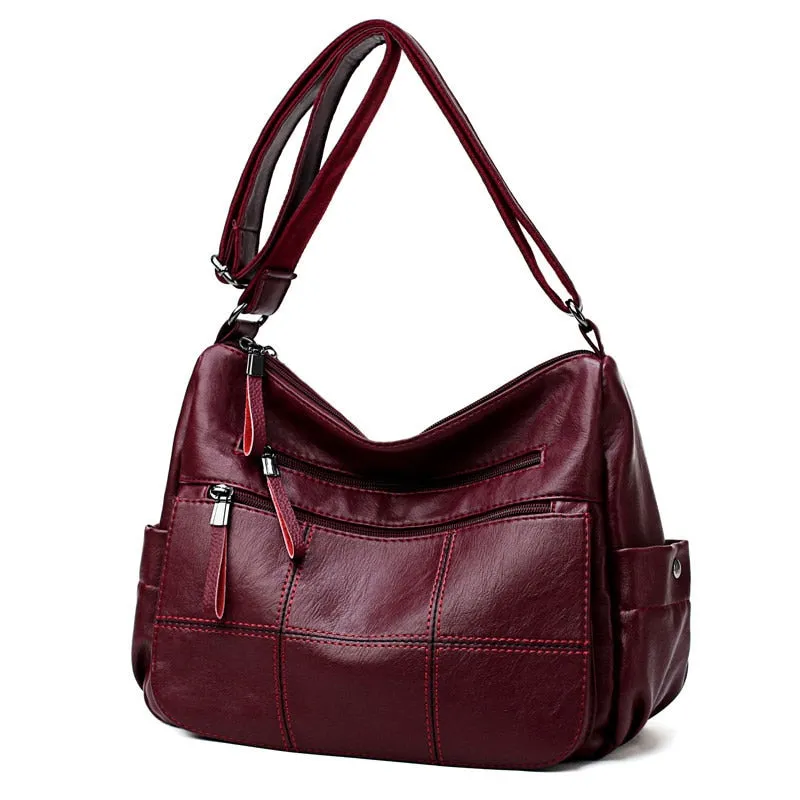 Soft Leather Designer Crossbody Shoulder Tote Bag