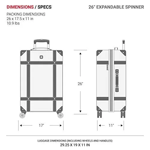 SwissGear 7739 Hardside Luggage Trunk with Spinner Wheels, Blush, 2-Piece