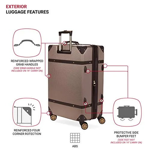 SwissGear 7739 Hardside Luggage Trunk with Spinner Wheels, Blush, 2-Piece