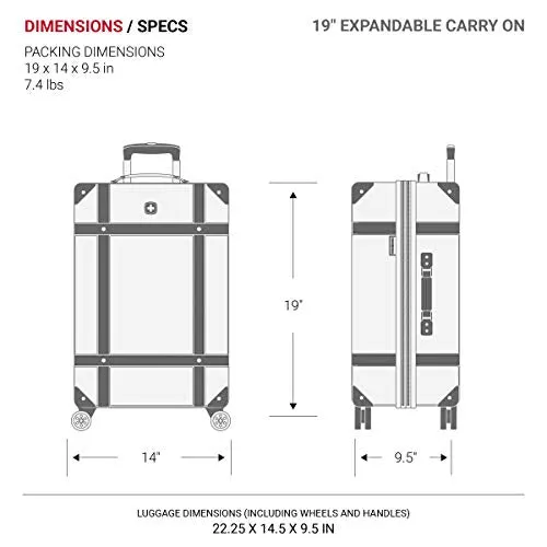 SwissGear 7739 Hardside Luggage Trunk with Spinner Wheels, Blush, 2-Piece