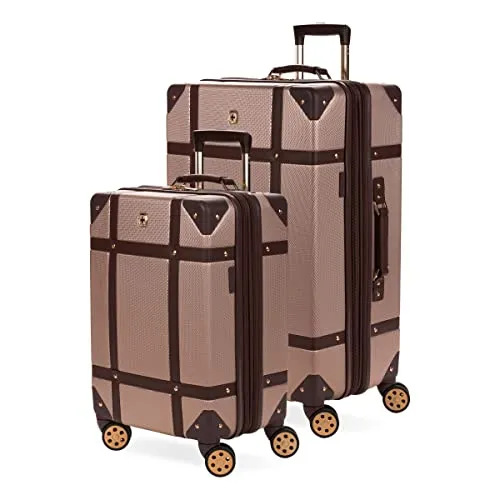 SwissGear 7739 Hardside Luggage Trunk with Spinner Wheels, Blush, 2-Piece