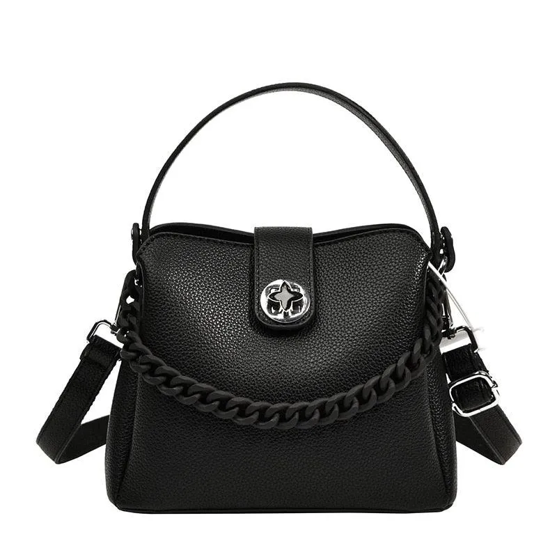 The Glossy Vegan Leather Shoulder Bag