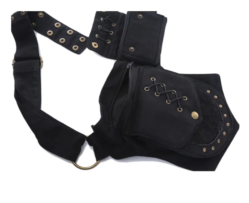 Thigh Bag w/ Laces and Studs