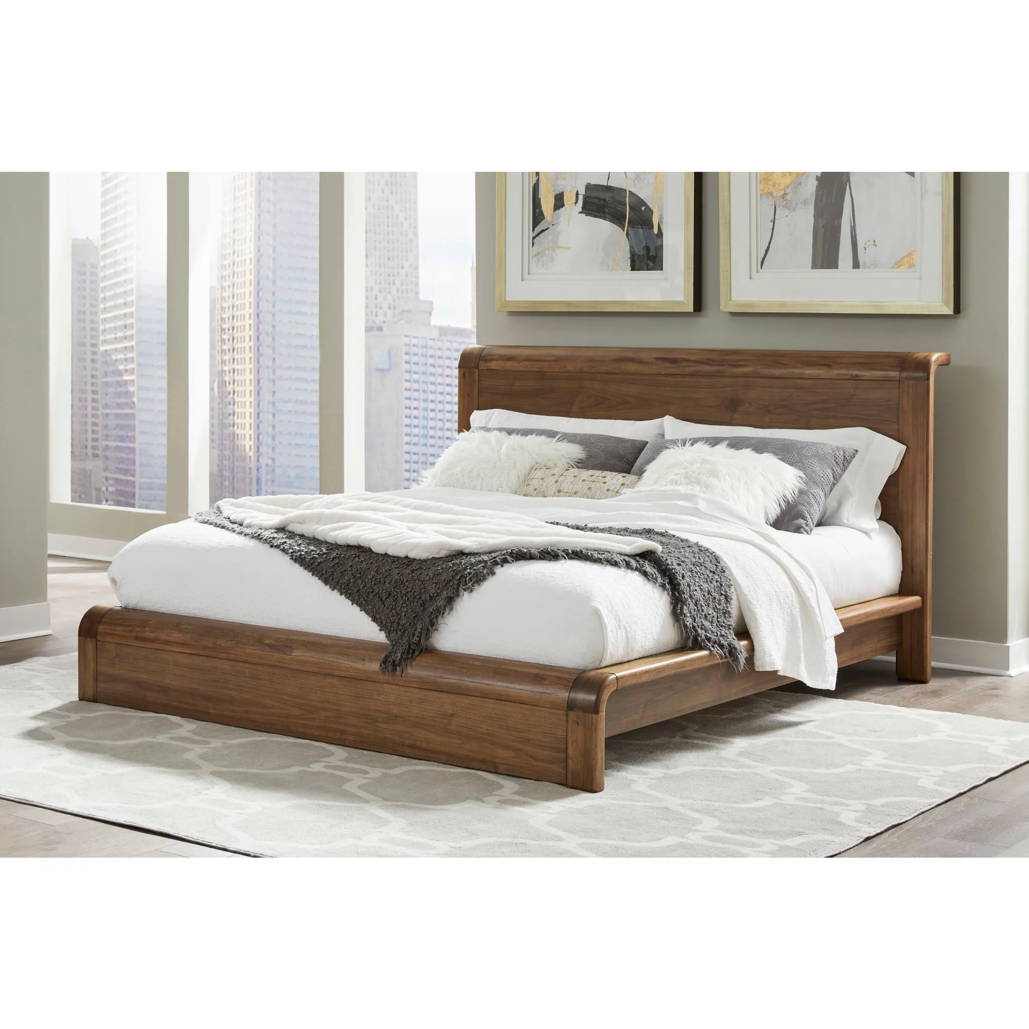 Totes Sleigh Bed - English Walnut