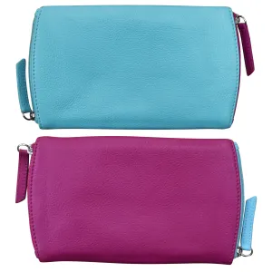 Two Tone Double Zip Eyeglass Case